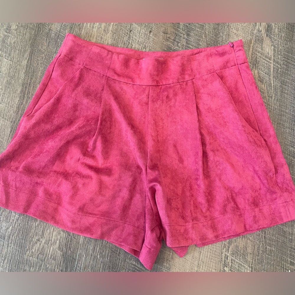 Pink suede shorts- size large